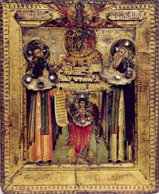 Икона преподобных Зосимы и Савватия Соловецких
